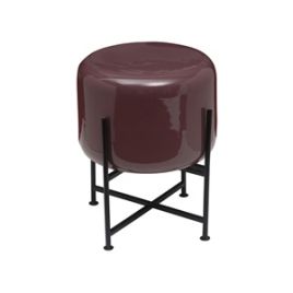 RE BANQUETA MARROM COM BASE DE METAL PRETA GMI0003