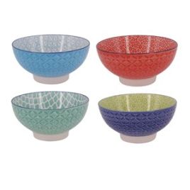 UD CJ DE BOWLS DE PORCELANA COLORIDO DECORATIVO  4 PCS 15,3CM X HP0018