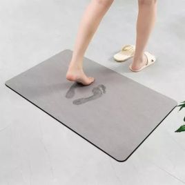 Tapete de Pedra Diatomita para Banheiro Cinza 60cm x 39cm - Lyor 220786