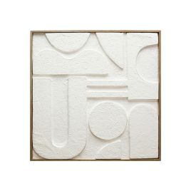 QUADRO DECORATIVO COM DETALHE 3D BRANCO JA0060