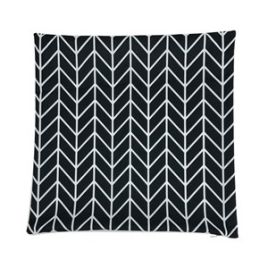 P CAPA DE ALMOFADA E POLIESTER PRETO E BRANCO 45CM X 45CM JS0005