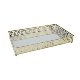 UD BANDEJA ESPELHADA DE METAL COBRE 30CM X 11CM X 5CM KV0106