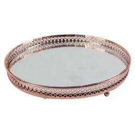 UD BANDEJA ESPELHADA E METAL COBRE 20,5CM X 20,5CM X 3,1CM KV0133