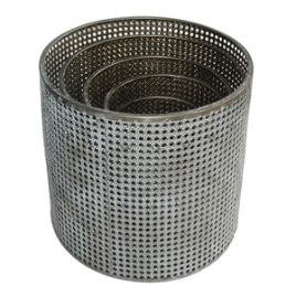 RE CONJ. DE CESTOS DE METAL CINZA - 5PCS P:29CM X 29CM X 26,CMM LC0382