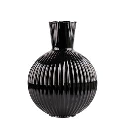 VASO DECORATIVO EM VIDRO PRETO 36CM X 36CM X 48CM  LR0025