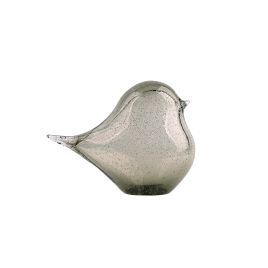 PÁSSARO DECORATIVO EM  VIDRO FUMÊ 21.5CM X 12CM X 16CM  LR0037