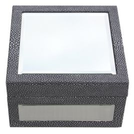 RE PORTA JÓIAS DE MADEIRA E ESPELHO 15CM X 15CM X 8,6CM MO3004