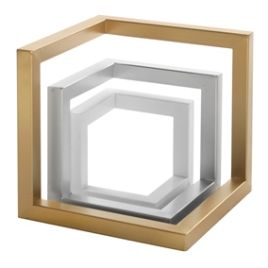 RE CJ. DE PECAS DECORATIVAS DE METAL PRATEADO E DOURADO - 3PCS MY0043