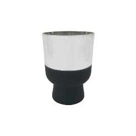 RE VASO DE VIDRO METALIZADO PRATA E PRETO OC0004