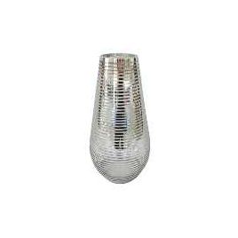 RE VASO DE VIDRO PRATA COM LINHAS TRANSPARENTE OC0018