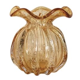 VASO DE VIDRO AMBAR  MURANO 11,5CM X 13CM OD0006