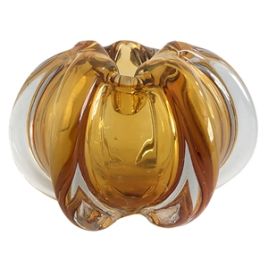 VASO DE VIDRO AMBAR - MURANO 18CM X 18CM X 12CM OD0057