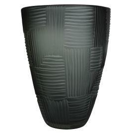 VASO DE VIDRO FUME COM TEXTURA OE0014