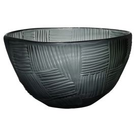 RE VASO DE VIDRO FUME COM TEXTURA OE0015
