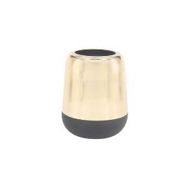 RE VASO DE VIDRO METALIZADO DOURADO E PRETO 10,5CM X 10,5CM X 1 OS0001
