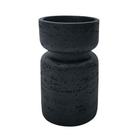 CASTIÇAL EM RESINA PRETO 9CM X 9CM X 15CM PO0162  PO0161