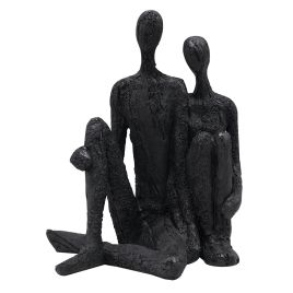 PECA DECORATIVA EM RESINA ESTATUETA CASAL PRETO 18,5CM X 12,5CM X 21,5CM QC0604