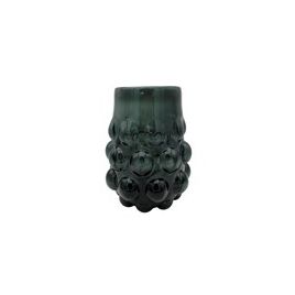 VASO DE VIDRO COM BOLAS PRETO ROD0043