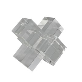 PECA DECORATIVA EM VIDRO DECORACAO DE MESA TRANSPARENTE 12CM X 12CM X 12CM RPH0004