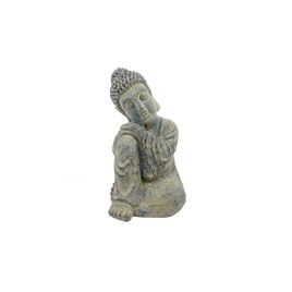 ESTATUETA DE BUDDHA SENTADO DE CERAMICA CINZA RQ3015