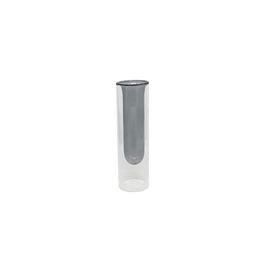 VASO DE VIDRO DUPLO TRANSPARENTE E CINZA