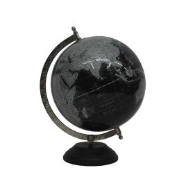 GLOBO DECORATIVO METAL E MADEIRA PRETO SRY0009