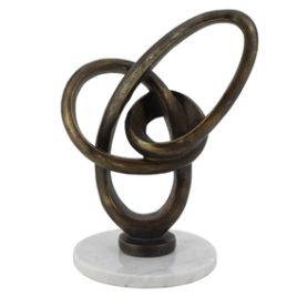 PECA DECORATIVA DE RESINA E MÁRMORE BRONZE E BRANCA SS0224