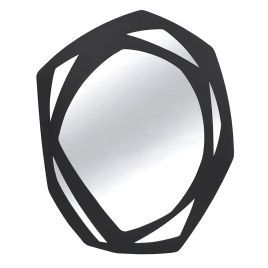 ESPELHO COM MOLDURA EM METAL OVAL ACABAMENTO LISO COR PRETO 72CM X 1,7CM X 90CM TF0027