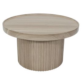 MESA EM MADEIRA REDONDA COR NATURAL 70CM X 70CM X 40CM TF0036