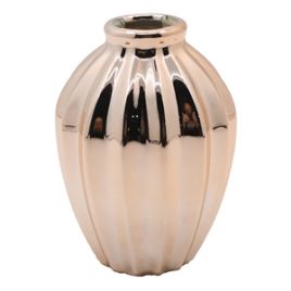 VASO DE CERAMICA DOURADO 8CM X 8CM X 11CM TM0027