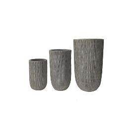CONJ. DE VASOS CINZA - 3PCS G: 43,5CM X 43CM X 79CM M: 34CM VQ0005