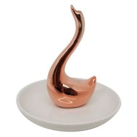 RE MINI PRATO DECORATIVO DE CERAMICA CISNE ROSE 10CM X 10,3CM XD0408