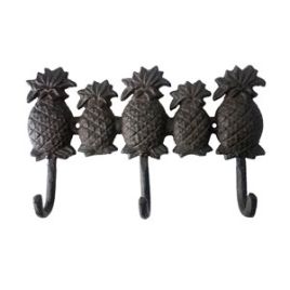 P CABIDEIRO EM METAL COM 3 GANCHOS ABACAXI 23,7CM X 3,8CM X 16 XY0129