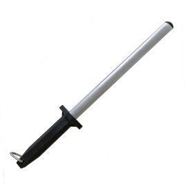 AFIADOR DE FACAS EM ACO 201 COM CABO DE PLASTICO PRETO 39CM X 5,5CM YR2001