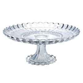 UD PRATO DE BOLO DE VIDRO CLASSICO 29,5CM X 29,5CM X 13,5CM ZF0143